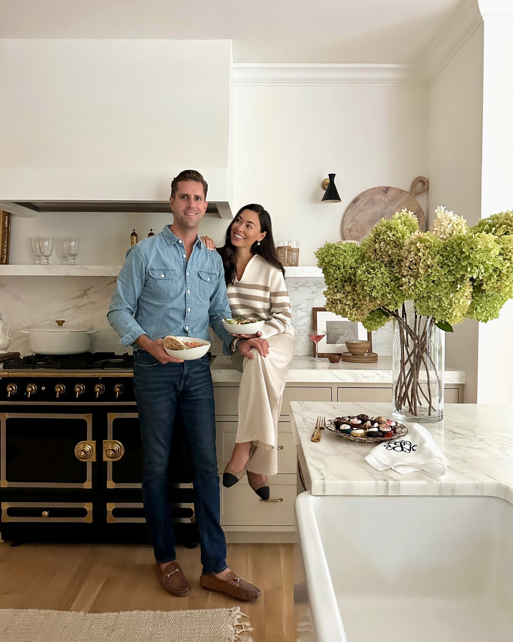 Kat Jamieson wears Jenni Kayne at home in Connecticut. Thomas Jamieson wears J.Crew. Men’s fashion, fall outfit, couple style, farmhouse kitchen decor. 

#LTKHome #LTKSeasonal #LTKMens