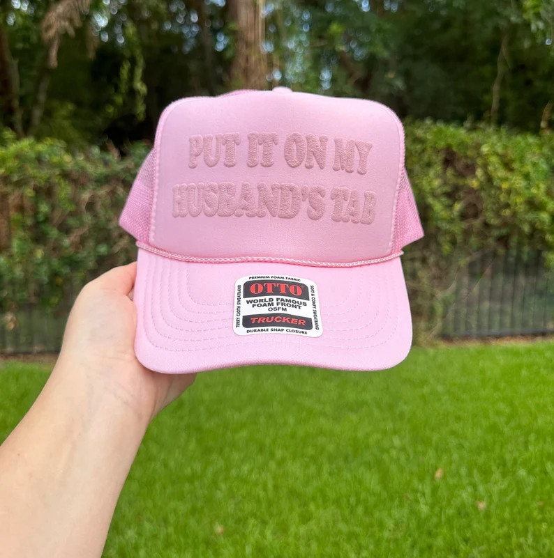 Put It on My Husband's Tab Trucker Hat, Put It on My Husband's Tab Puff Print Trucker Hat, Put It... | Etsy (US)