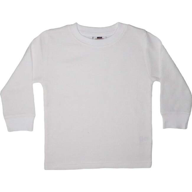 Long Sleeve Solid Thermal Shirt - White | Maisonette