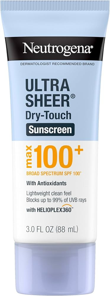 Neutrogena Ultra Sheer Dry-Touch Sunscreen Lotion, Max 100+ Broad Spectrum SPF 100 UVA/UVB Protec... | Amazon (US)
