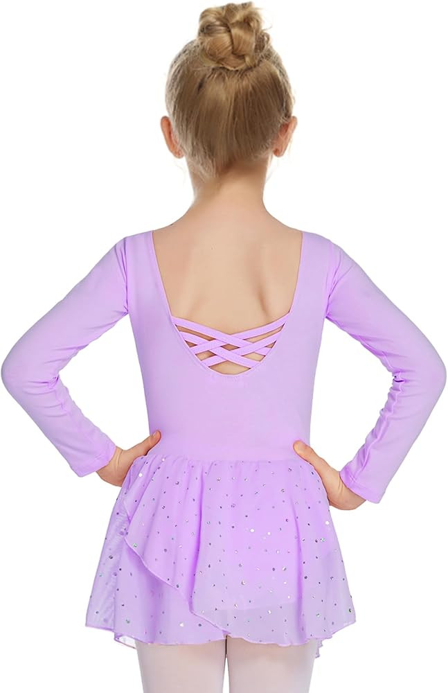 Arshiner Kids Girls Classic Long Sleeve Leotard Dance Ballet Dress | Amazon (US)