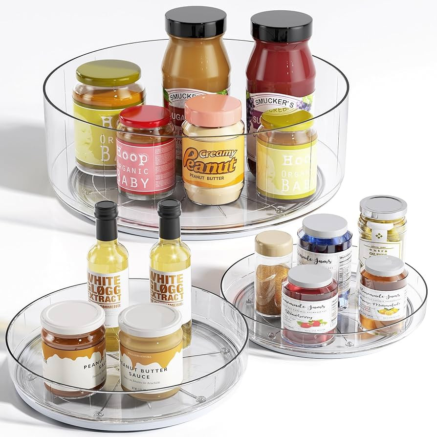 LAMU 3Pack Lazy Susan Turntable Organizer for Cabinet Refrigerator 10''/10.6''/12'' Rotating Lazy... | Amazon (US)