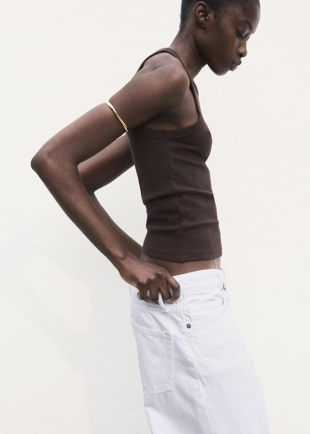 Ribbed cotton-blend top - Women | MANGO United Kingdom | MANGO (UK)