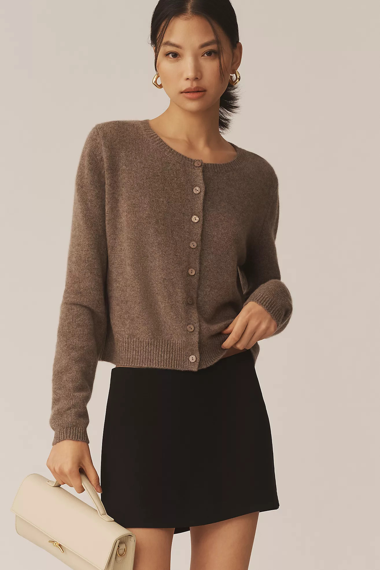 Reformation Clara Cashmere Crew Cardigan Sweater | Anthropologie (US)
