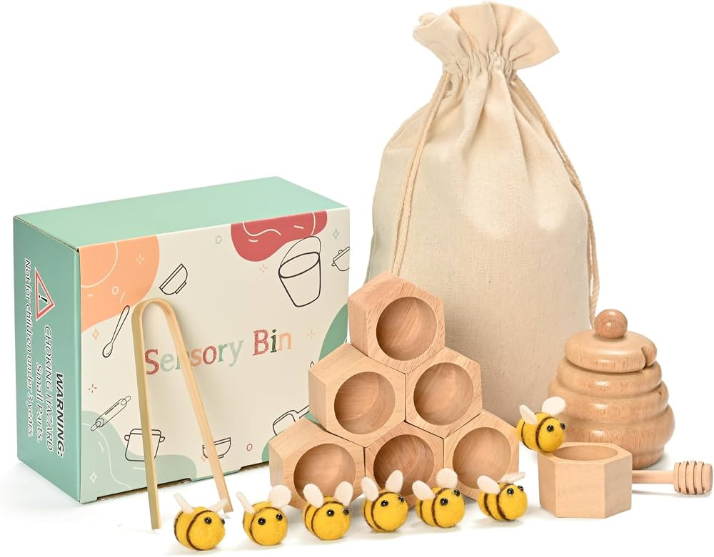 Sorting Stacking Wooden Toys for Toddlers, Montessori Toys for Toddlers, Sensory Bin Tool Toys, W... | Amazon (US)