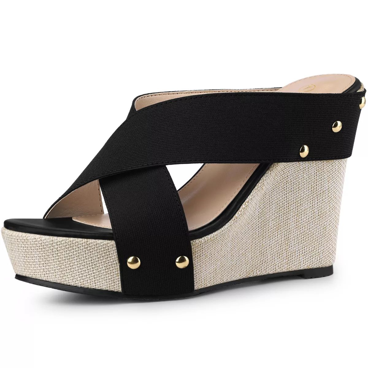 Perphy Open Toe Platform Linen Slide Wedge Sandals for Women | Target