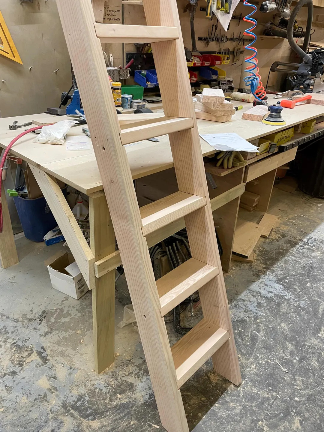 Oak Unfinished Solid Wood Library Attic,furniture Ladder, Bunk Bed, Choose Size, Angle and Materi... | Etsy (US)