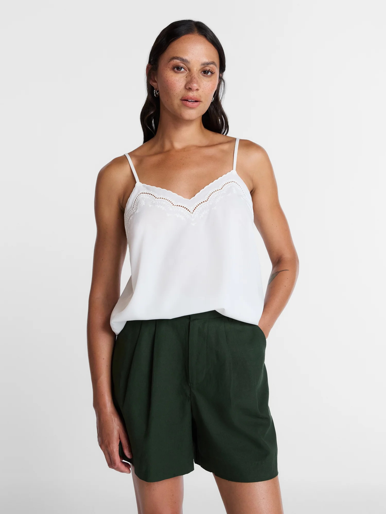 Time and Tru Embroidered Cami, Size XS-XXXL | Walmart (US)