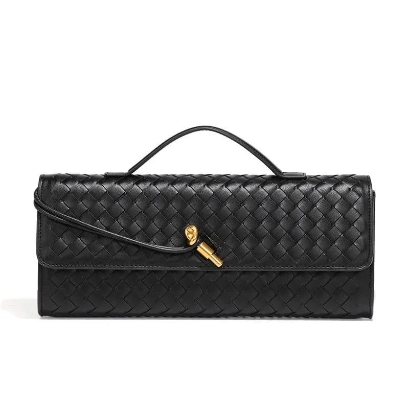 Essence New York Adult Vegan Leather Woven Clutch Bag, Black | Walmart (US)