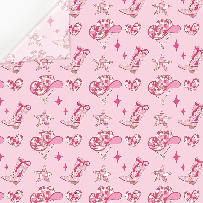 JarThenaAMCS 60 Sheets Western Cowgirl Tissue Paper Pink Cowgirl Hat Boots Gift Wrapping Decorati... | Amazon (US)