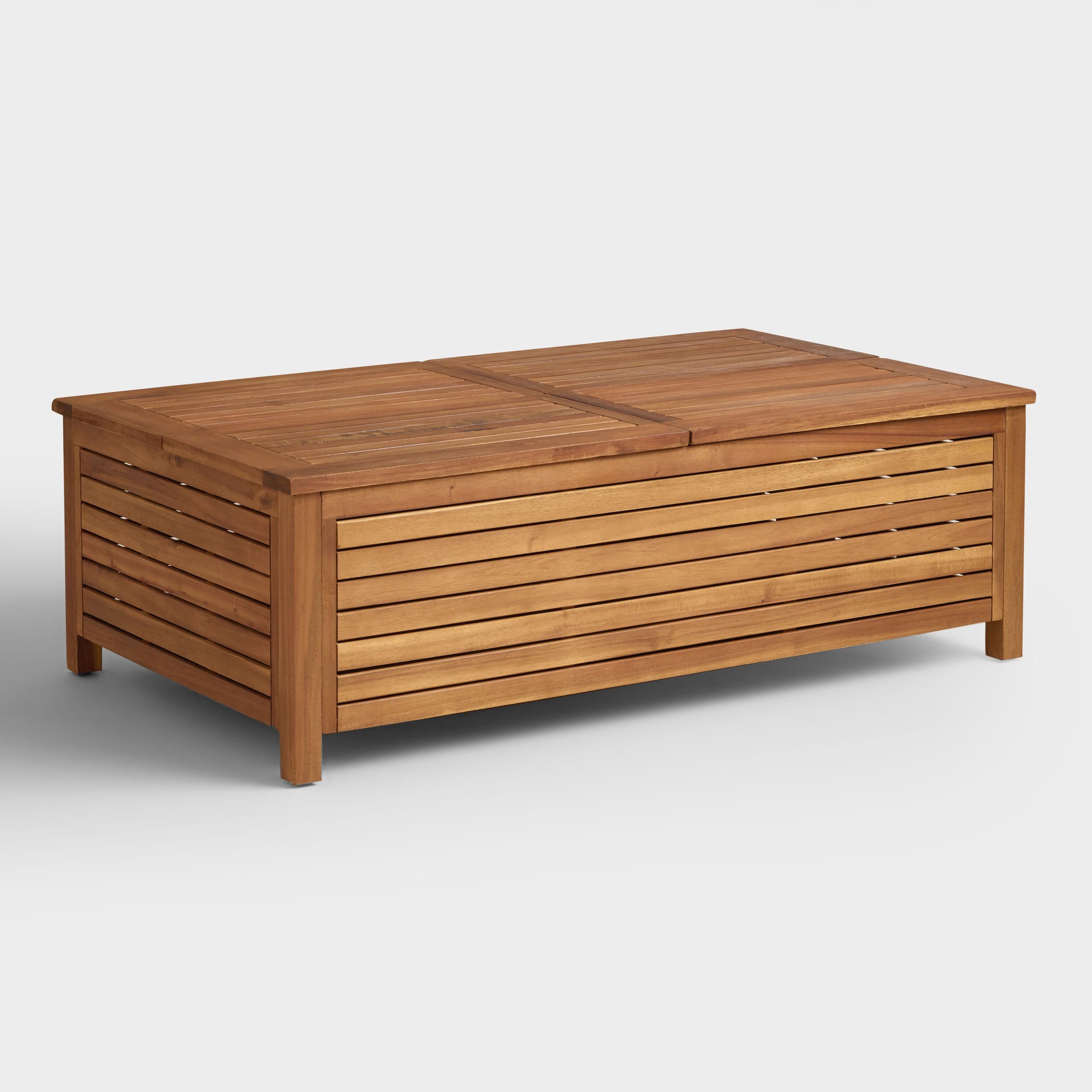 Wood Praiano Outdoor Storage Coffee Table | World Market