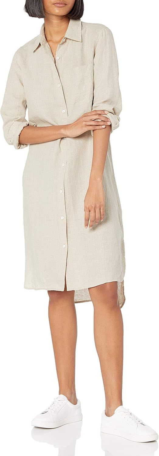 The Drop Women's Long Sleeve Loose-Fit Midi Shirt Dress | Amazon (US)