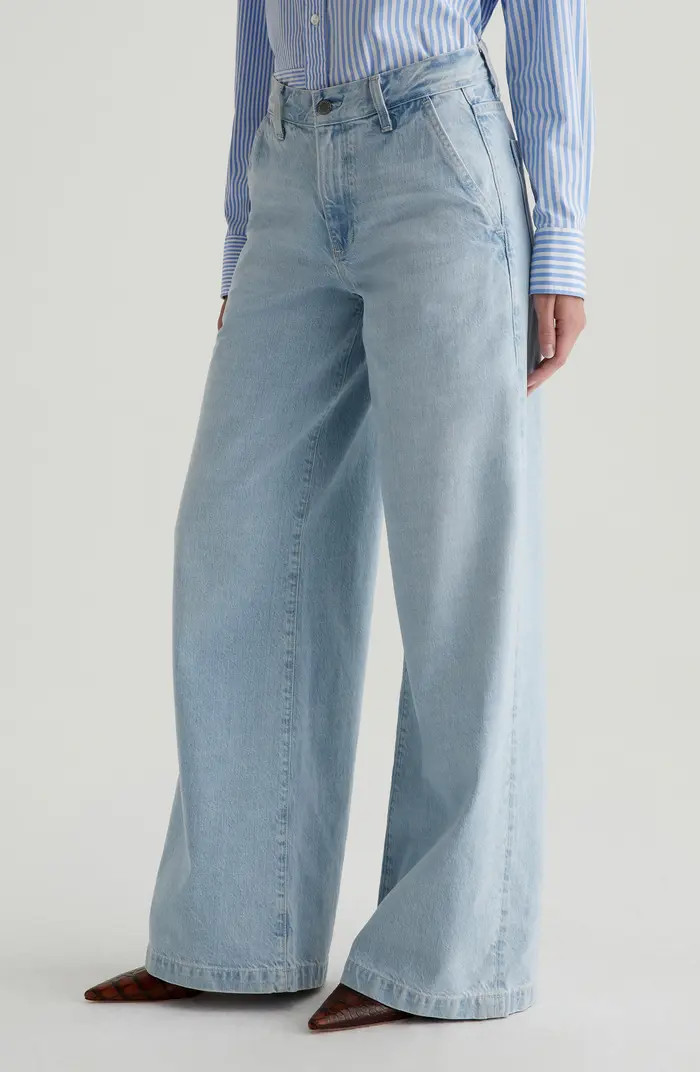 Stella Mid Rise Wide Leg Palazzo Jeans | Nordstrom