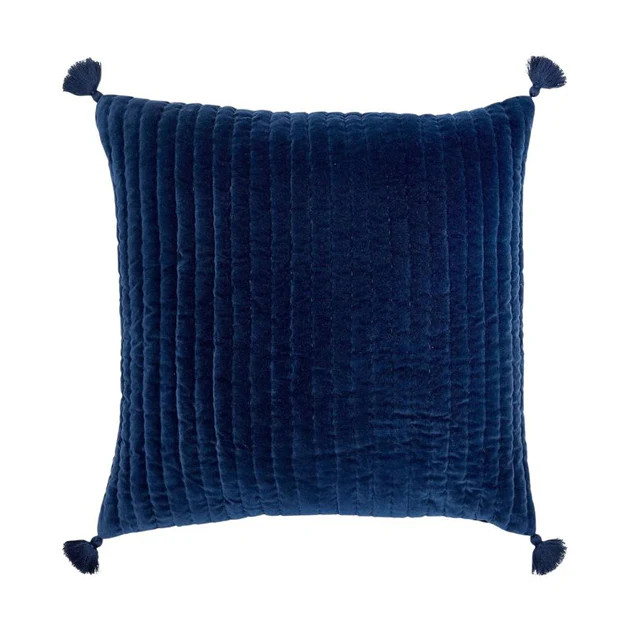 Velvet Indigo Decorative Pillow with Insert by John Robshaw | Cailini Coastal