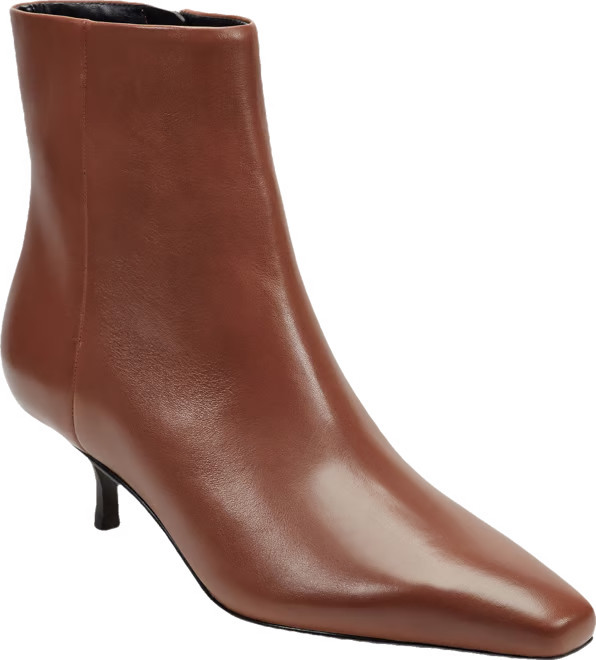 Women's Kiona Leather Kitten Heel Booties | Macy's