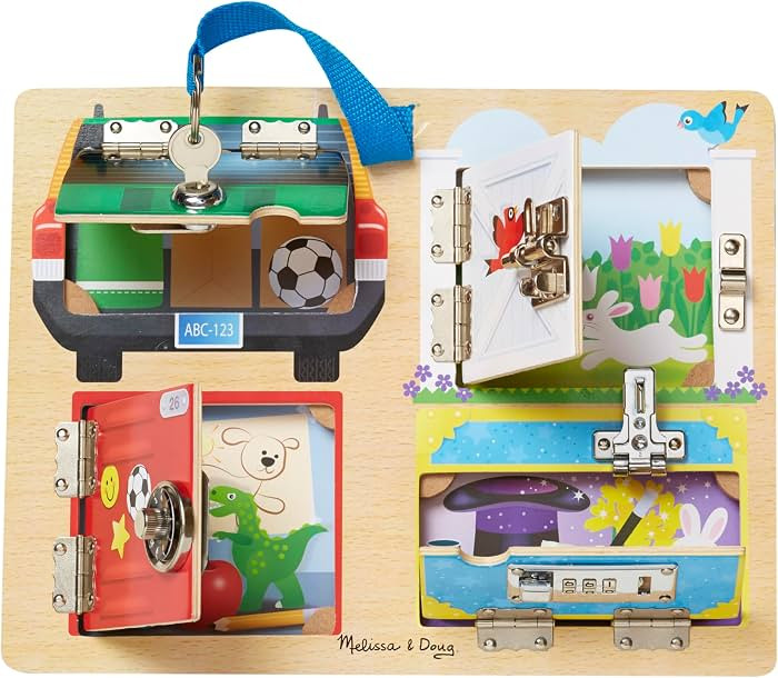 Melissa & Doug Locks and Latches Board Wooden Educational Toy | Amazon (US)
