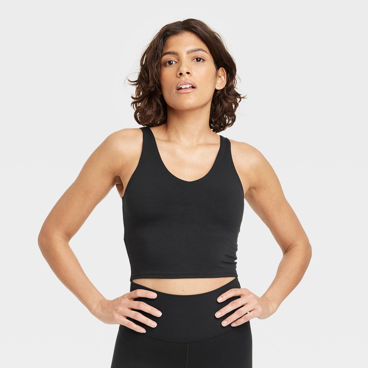Women's Flex Light Support V-Neck Cropped Sports Bra - All In Motion™ | Target