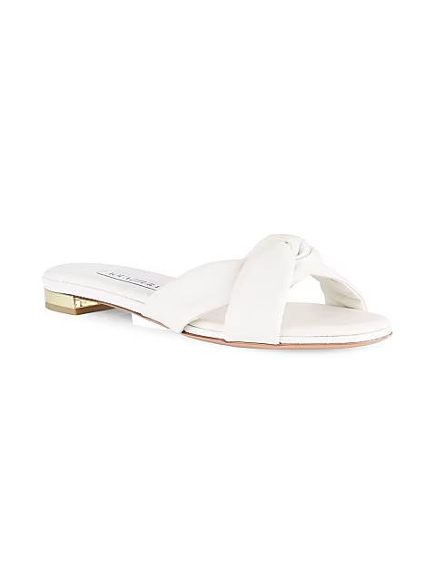 Olie Twisted Leather Slides | Saks Fifth Avenue