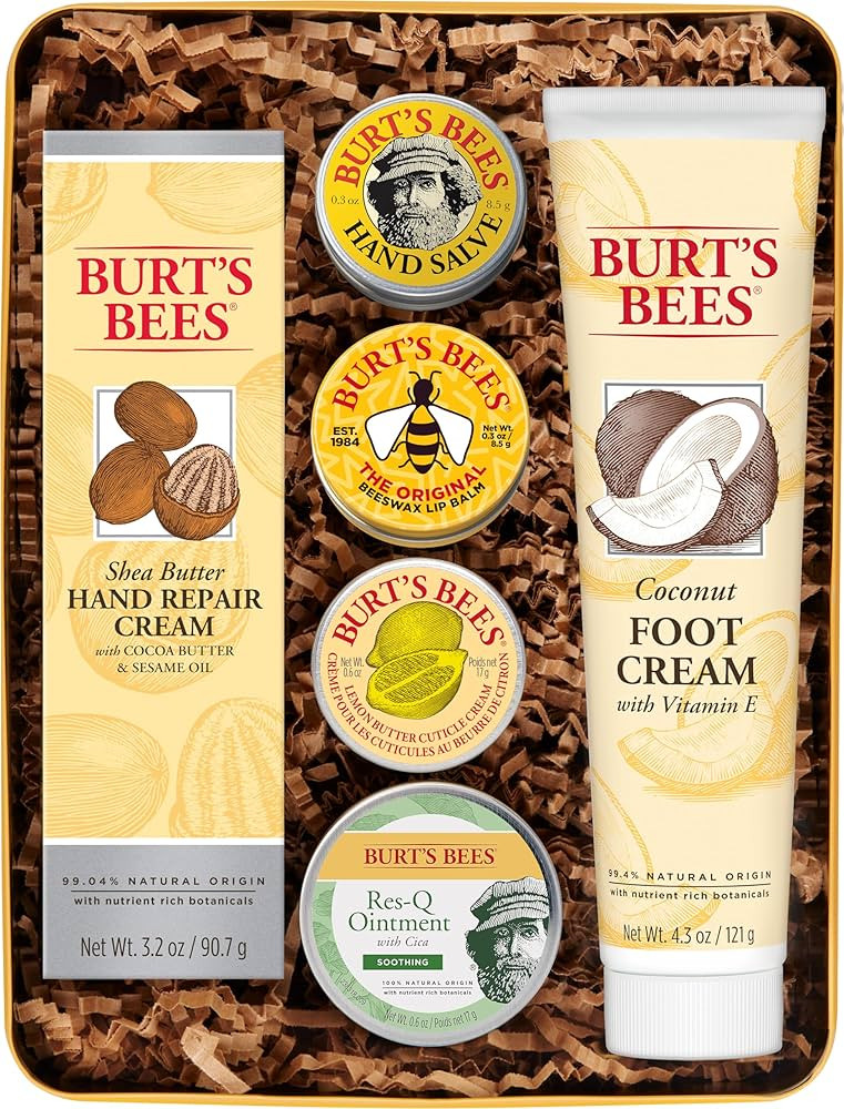 Burt's Bees Gifts Ideas - Classics Set, 6 Products in Giftable Tin – Cuticle Cream, Hand Salve,... | Amazon (US)