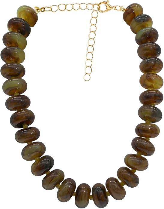JNF Chunky Big Beaded Necklace for Women Colorful Large Beads Choker Necklaces Boho Statement Bea... | Amazon (US)