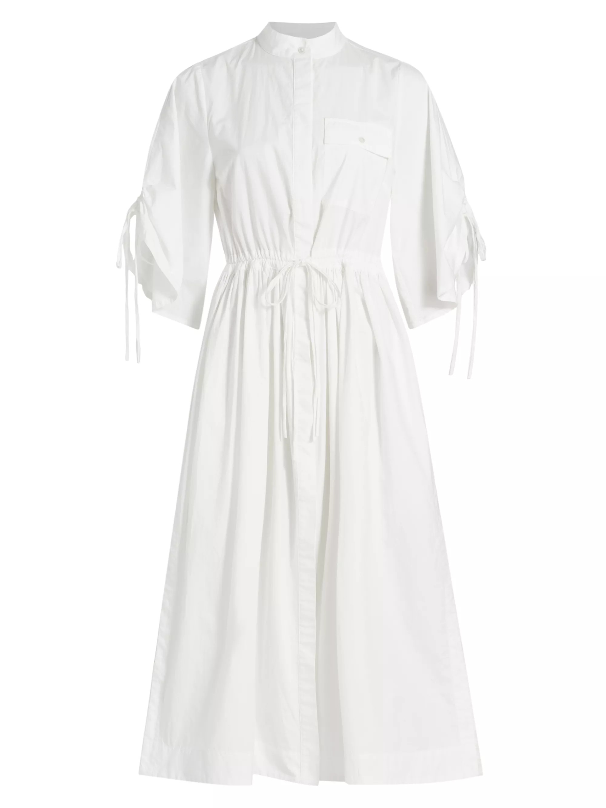 Yana Cotton Poplin Drawstring Midi-Dress | Saks Fifth Avenue