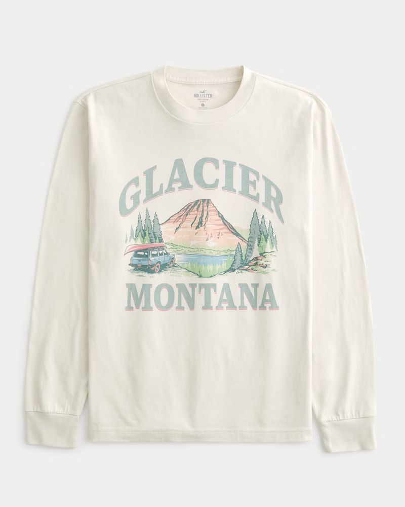 Long-Sleeve Glacier Montana Graphic Tee | Hollister (US)