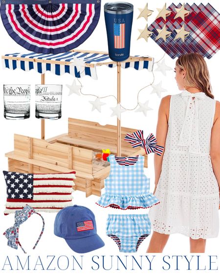 American holiday style, sunny, 4th of July, Americana, American flag, summer, fourth, lake life, beach, pool, water, swim, summer outfit, travel outfit, white dress, sandals, swimsuit, wedding guest dress, Amazon finds, Amazon favorites, classic home, traditional home, grandmillennial home, coastal home, coastal grand, southern home, southern style, classic style, preppy style 

#LTKSeasonal #LTKSwim #LTKFamily