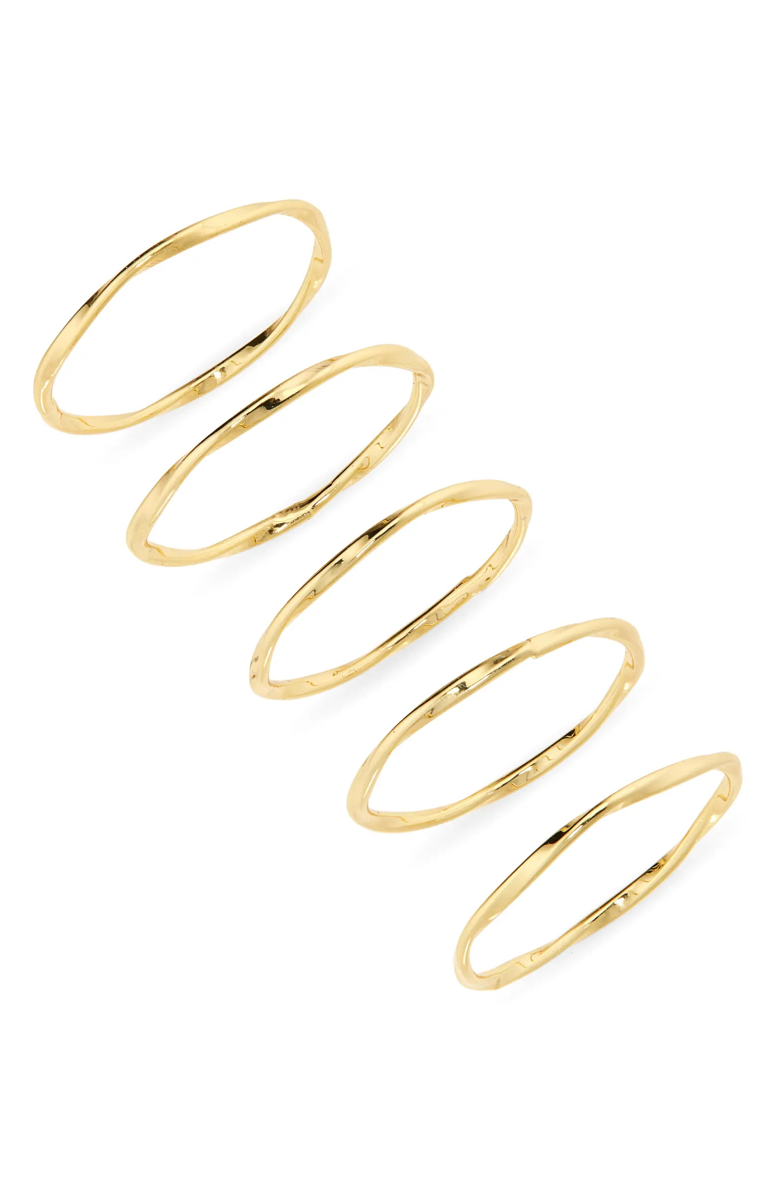 Nordstrom Set of 5 Demi Fine Stacking Rings | Nordstrom | Nordstrom
