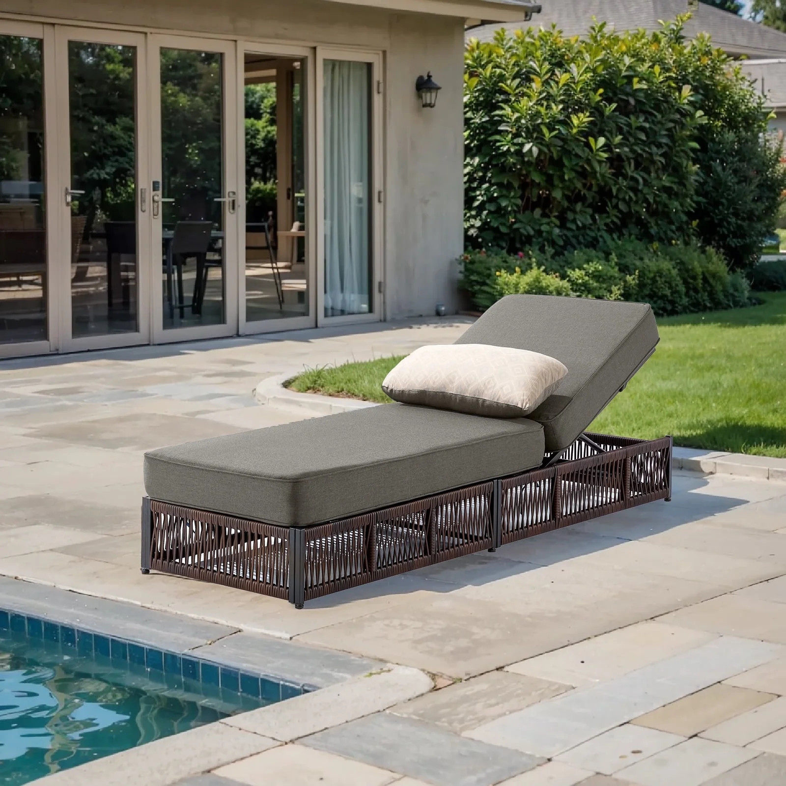 Gymojoy Luxury Outdoor Wicker Chaise Lounge with 5 Inch Thickened Cushions, Patio Recliners Ratta... | Walmart (US)