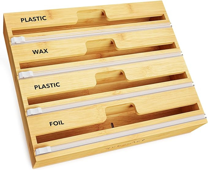 SpaceAid WrapNeat 4 in 1 Wrap Organizer with Cutter and Labels, Plastic Wrap, Aluminum Foil and W... | Amazon (US)