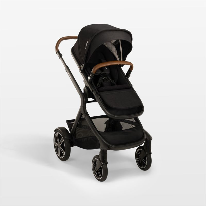 Nuna DEMI next Black Caviar Baby Stroller with Ride-Along Board + Reviews | Crate & Kids | Crate & Barrel