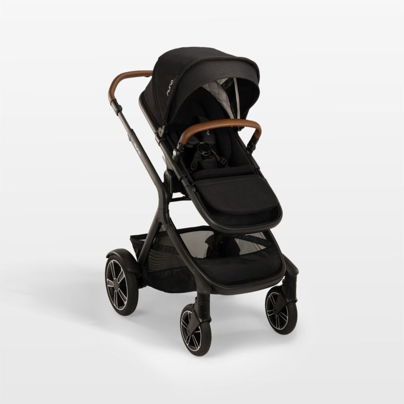 Nuna DEMI next Black Caviar Baby Stroller with Ride-Along Board + Reviews | Crate & Kids | Crate & Barrel