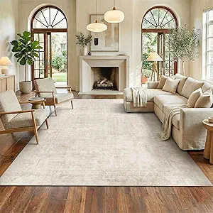 Homemate Washable Rug 8x10 Area Rugs - Vintage Faux Wool Rugs for Living Room Bedroom Dining Room... | Amazon (US)
