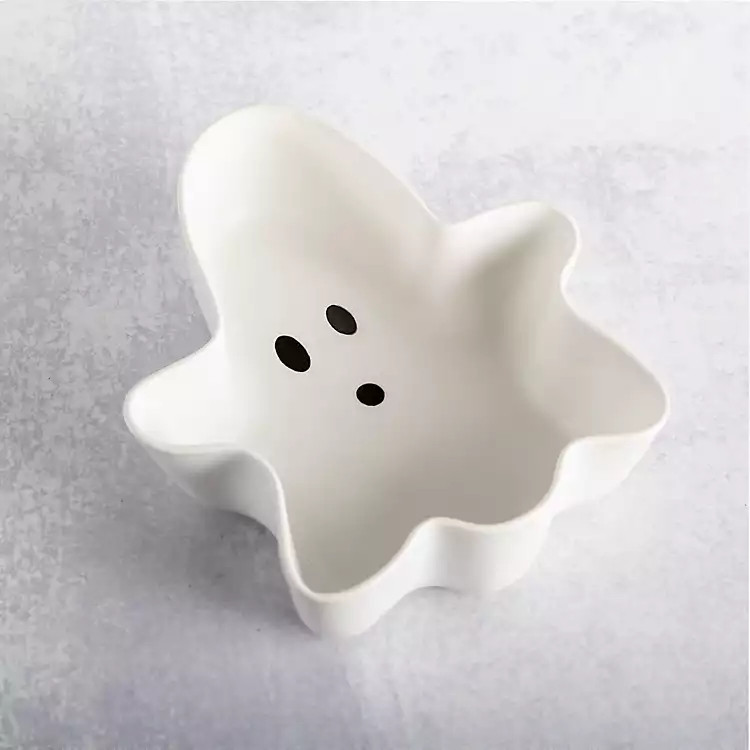 White Ceramic Ghost Candy Bowl | Kirkland's Home