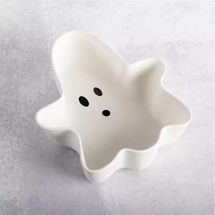New! White Ceramic Ghost Candy Bowl | Kirkland's Home