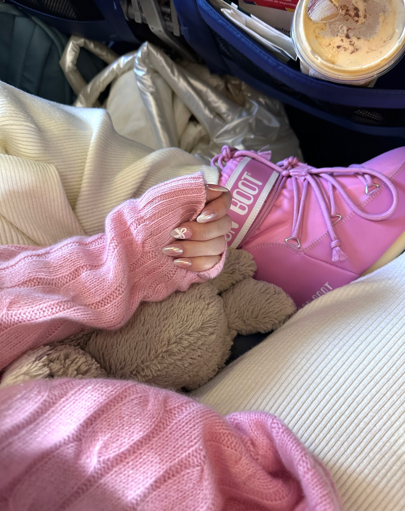 Moon boots, pink winter outfit, winter fashion, cable knit sweater, ski outfit, skiing, winter vacation, pink fashion, winter outfit ideas, puffer tote bag #LTKU #LTKover40 

#LTKGiftGuide #LTKSeasonal #LTKstyletip