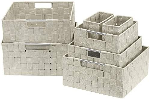 Sorbus Storage Box Woven Basket Bin Container Tote Cube Organizer Set Stackable | Amazon (US)