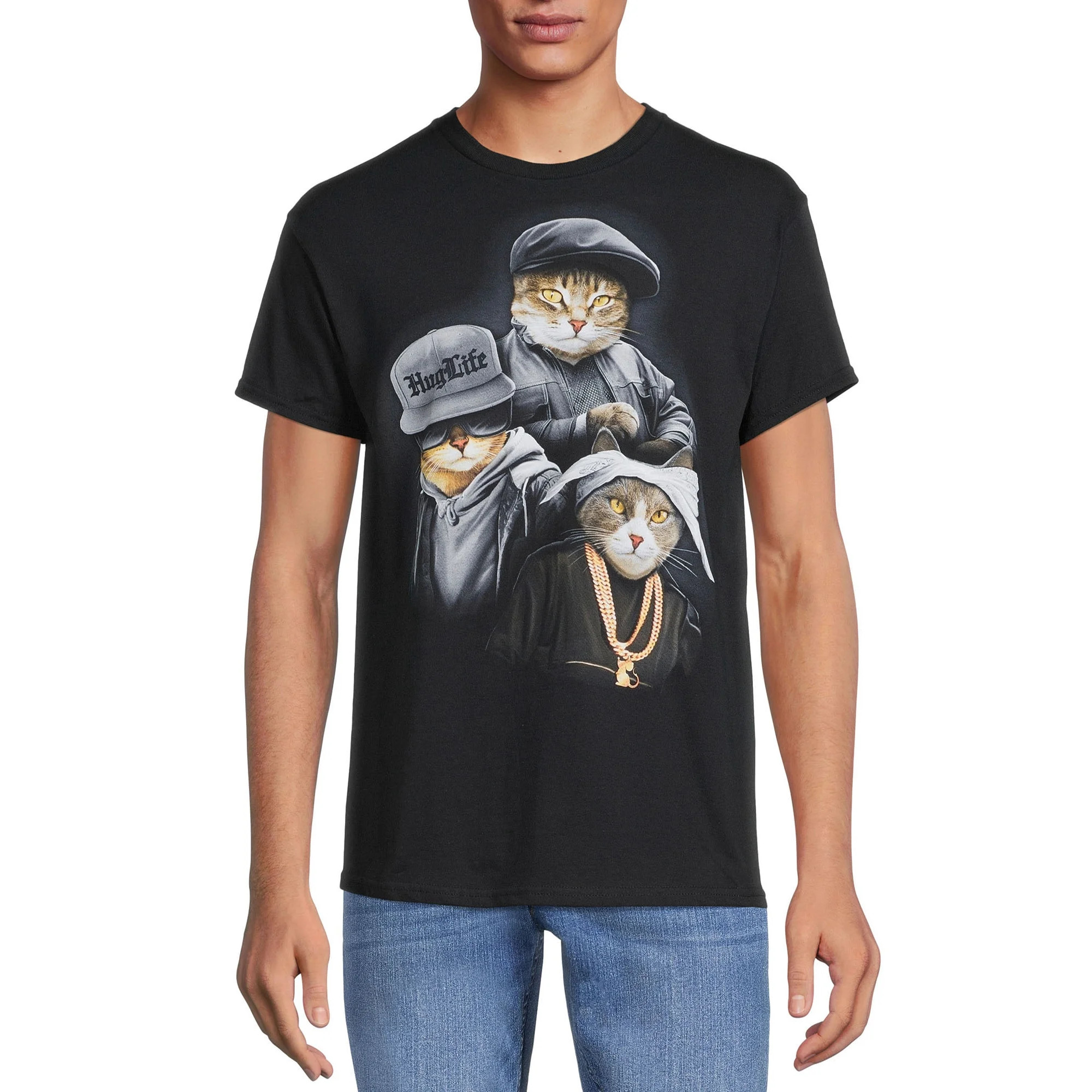 Generic Men's Cat Trio Graphic Tee with Short Sleeves | Walmart (US)