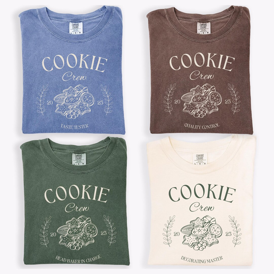 Christmas Cookie Crew Comfort Colors® Shirt, Matching Family Christmas Cooking Shirts, Christmas... | Etsy (US)
