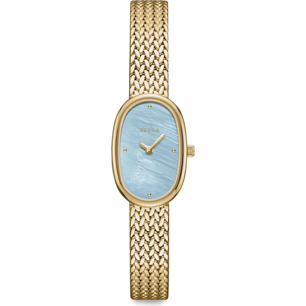 BREDA Jane Tethered Mesh Strap Watch, 18mm in Gold at Nordstrom | Nordstrom