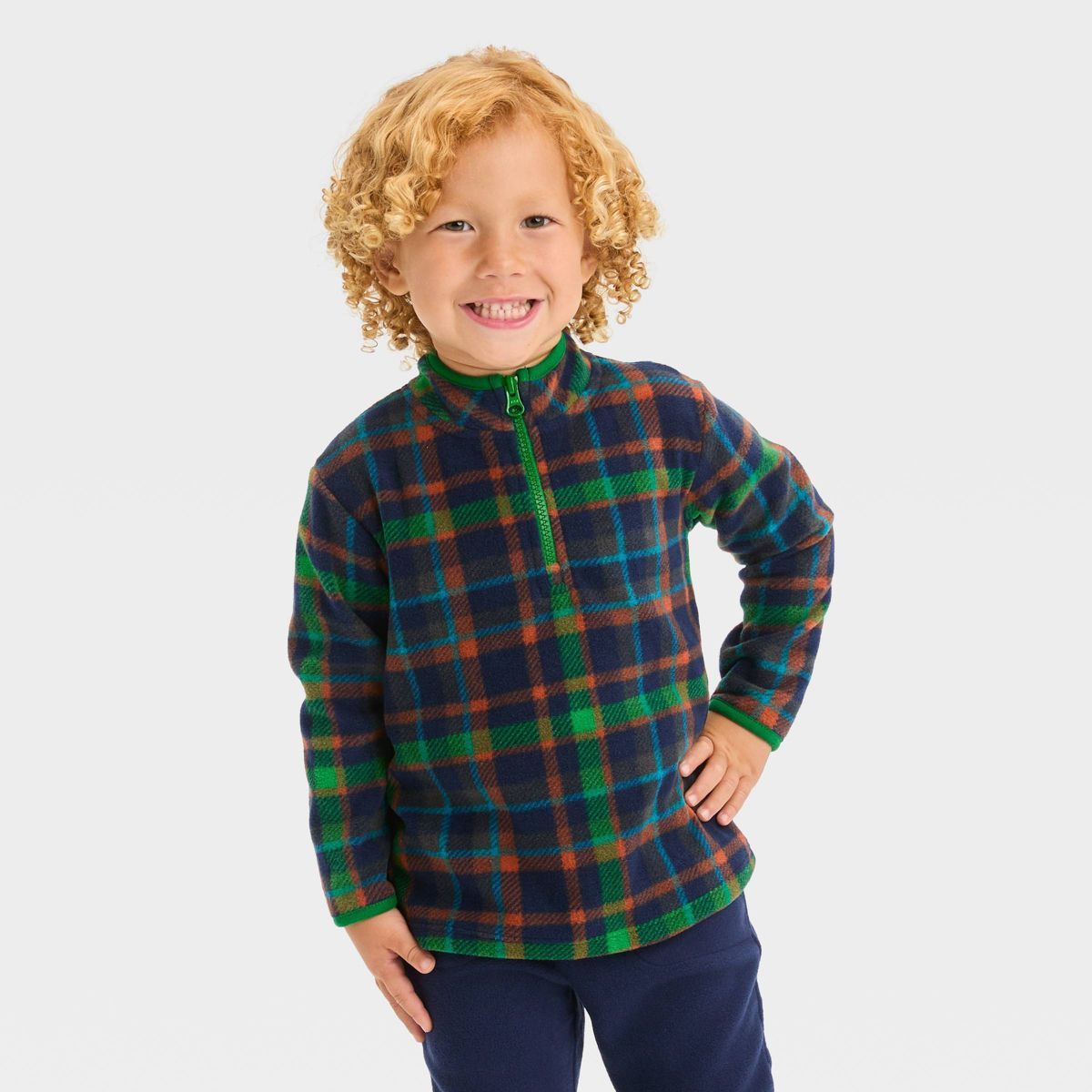 Toddler Boys' Microfleece Mock Neck Pullover Sweatshirt - Cat & Jack™ | Target