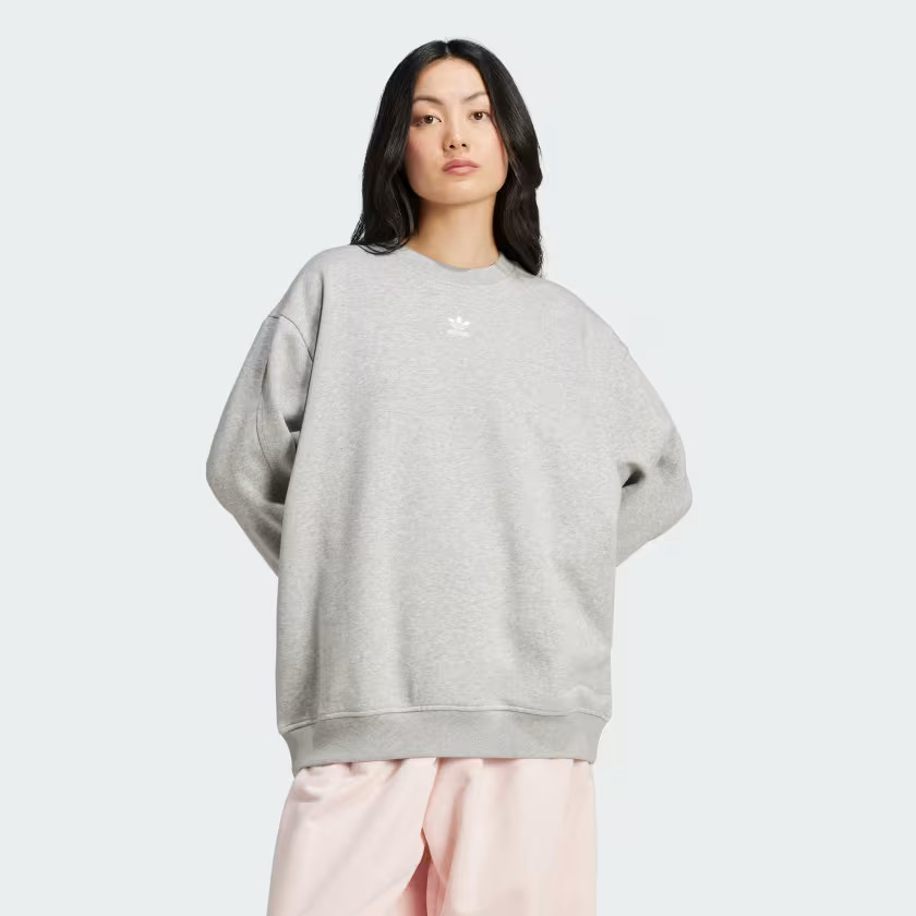 Essentials Fleece Long Oversized Crew Sweatshirt | adidas (US)
