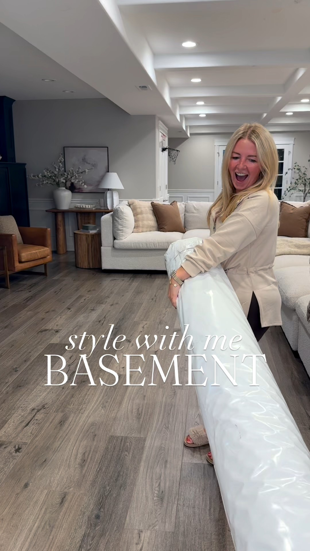 Style with me my basement! 🍂 

I feel like a space is never complete without a rug. The right rug pulls everything together and creates a cozy home. I absolutely love this checkered wool rug from @wayfair and the way it completes our basement. Wayfair has the best pieces to refresh a space and so much of our home is from Wayfair!

Follow me on the @shop.ltk app to shop my home and get my exclusive app only content! https://liketk.it/5oQ7S #liketkit 

@wayfair #wayfair #wayfairpartner #wayfairfinds #basement #cozyhomedecor #neutralhomedecor 

#LTKSaleAlert #LTKHome #LTKFallSale