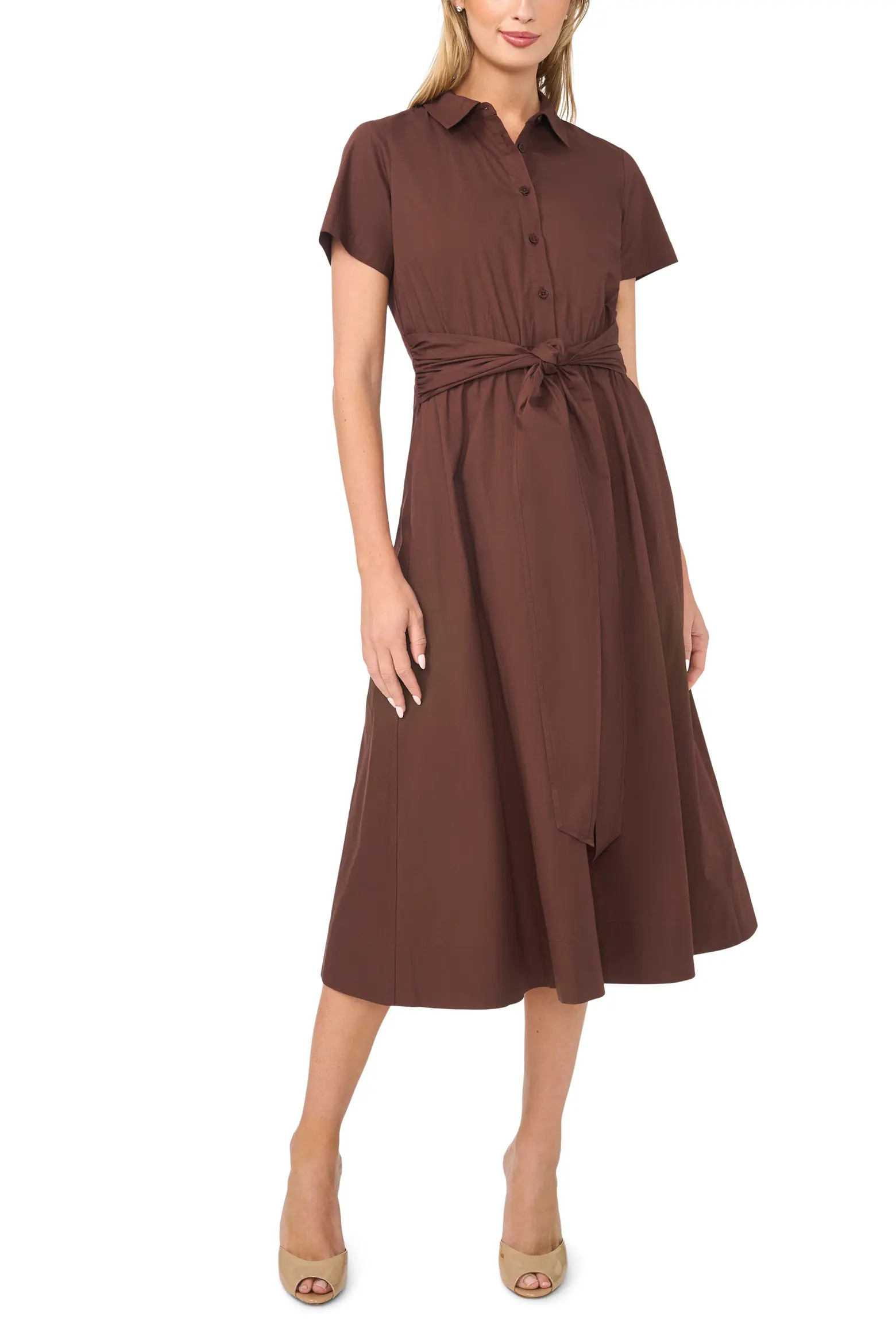 Tie Waist Cotton Shirtdress (Women) | Nordstrom | Nordstrom