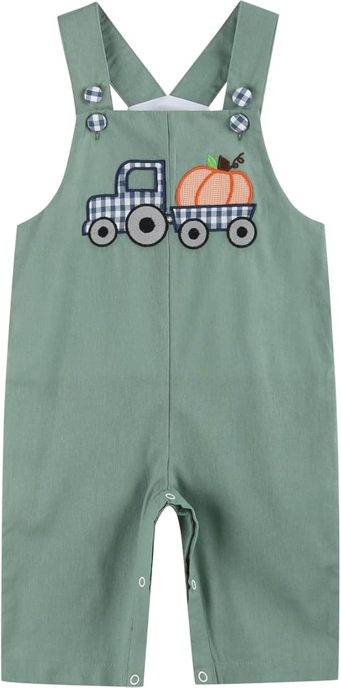 Lil cactus Green Green Pumpkin Tractor Overalls | Amazon (US)