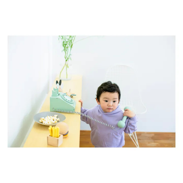 Vintage Wooden Phone | Mint Green | Smallable