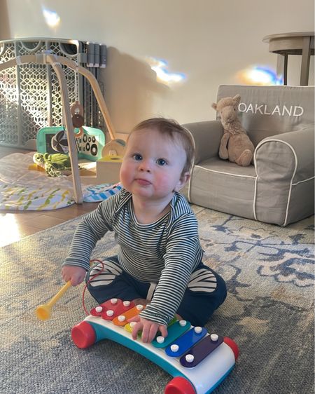 9 month old play area must haves - Lovevery toys are consistently his favorite, and this xylophone! Also 👀 our collapsible baby play yard- love how easy these gates are to setup and move around 
.
Baby boy - 9 month old baby - baby play area - nursery - baby chair - toddler chair - baby toys

#LTKbaby #LTKunder50 #LTKfamily
