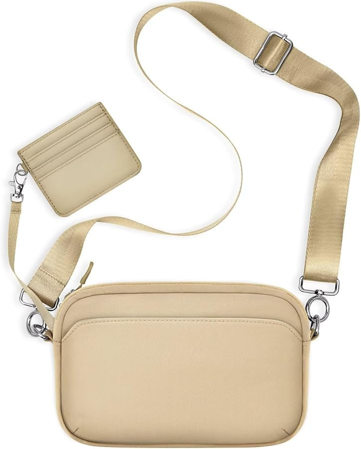 TOPEAST Nylon Crossbody Bags for Women with Leather Card Holder - Mini Cross Body Purse with Adju... | Amazon (US)