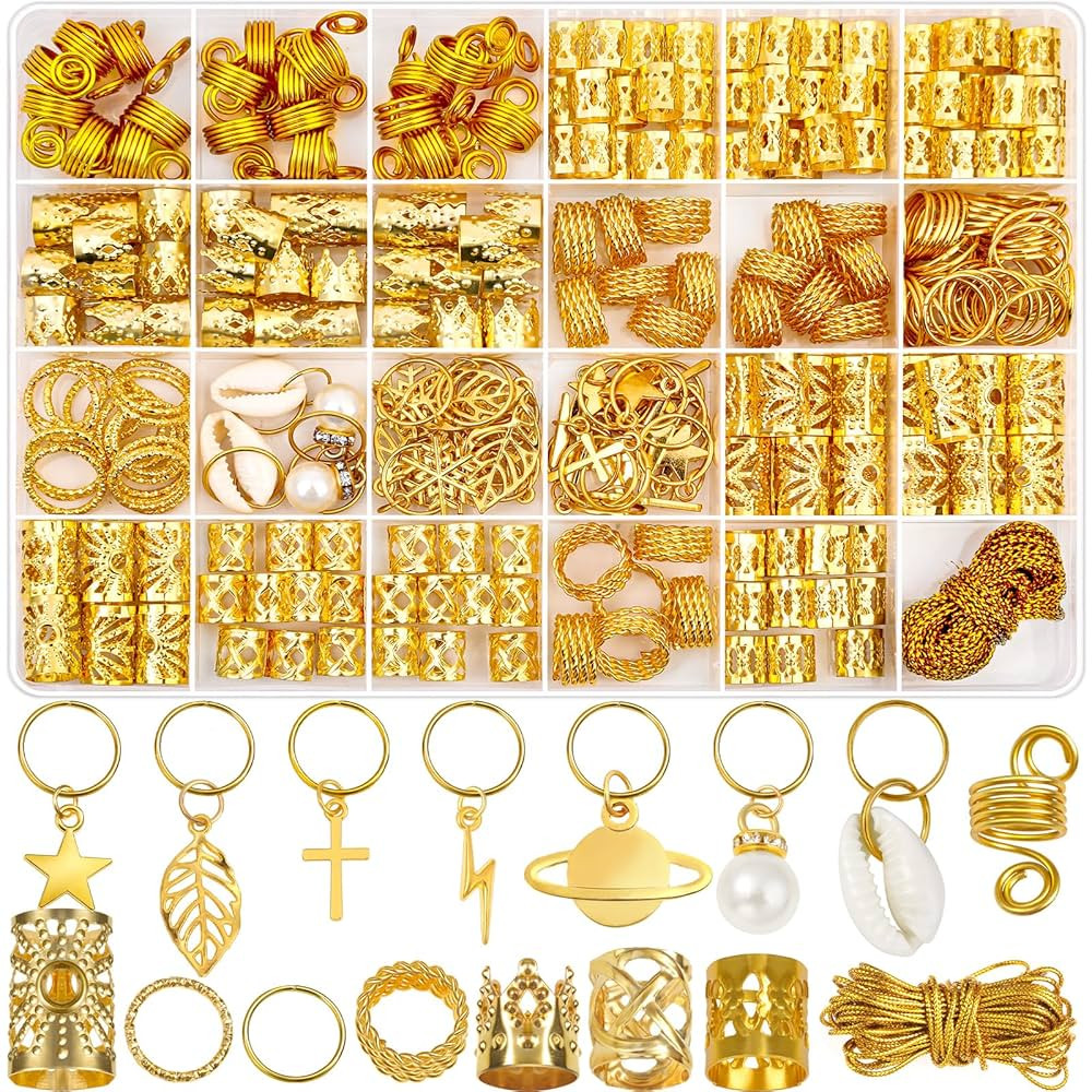 Lucomb 259 Pcs Hair Jewelry for Braids, Loc Jewelry for Hair Dreadlock, Charm Accessories for Wom... | Amazon (US)
