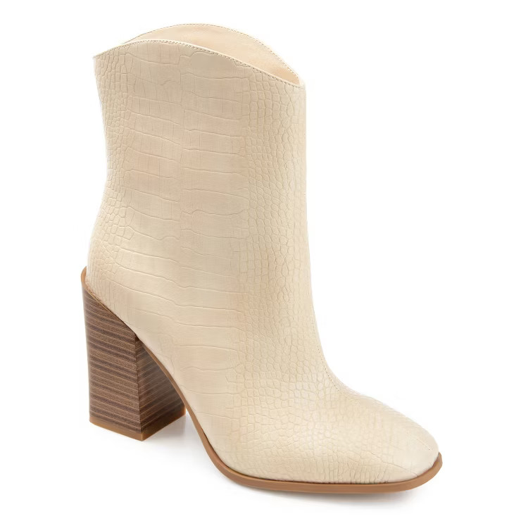 Journee Collection Womens Brekinn Tru Comfort Foam Pull On Stacked Heel Booties | Target